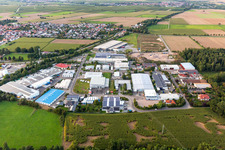 Aerial view of Große Ahlmühle industrial area in Rohrbach in the state Rhineland-Palatinate, Germany