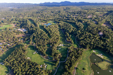 Aerial photograpy of Grounds of the Golf course at of Ressort Terre Blanche in Tourrettes in Provence-Alpes-Cote d'Azur, France