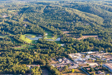 Aerial view of Albatros Golf Performance Center, course 18 trous Le Château et Le Riou in Tourrettes in the state Var, France