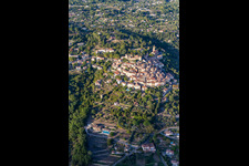 Aerial view of Town View of the streets and houses of the residential areas in Montauroux in Provence-Alpes-Cote d'Azur, France