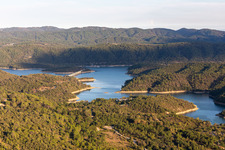 Aerial view of Reservoir: Lac Cassien - Faience in Montauroux in the state Var, France