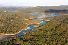 Aerial photograpy of Reservoir: Lac Cassien - Faience in Montauroux in the state Var, France