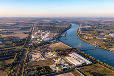 Port facilities on the banks of the river course of the Rhone in Tarascon in Provence-Alpes-Cote d'Azur, France