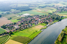 Village on the river bank areas of Maas in Broekhuizen in Limburg, Netherlands
