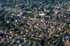 Aerial view of Old Town in the district Partie Nord Est in Saint-Rémy-de-Provence in the state Bouches du Rhone, France