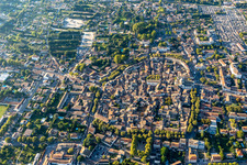 Aerial view of Old Town area and city center in Saint-Remy-de-Provence in Provence-Alpes-Cote d'Azur, France