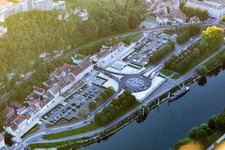 Square Rivotte parking lot in the district Citadelle in Besançon in the state Doubles, France