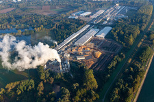 Aerial photograpy of Nolte wood-based material in Germersheim in the state Rhineland-Palatinate, Germany