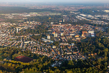 Aerial photograpy of Germersheim in the state Rhineland-Palatinate, Germany
