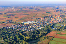 Overview of the town from the northeast in Bellheim in the state Rhineland-Palatinate, Germany