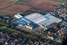 Aerial photograpy of Company grounds and facilities of Kardex Remstar Maschinenbau in Bellheim in the state Rhineland-Palatinate, Germany