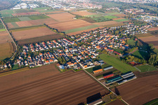 District Mörlheim in Landau in der Pfalz in the state Rhineland-Palatinate, Germany from above