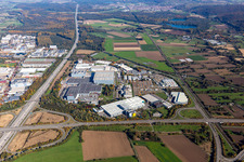 Bird's eye view of District Durlach in Karlsruhe in the state Baden-Wuerttemberg, Germany