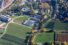 District Durlach in Karlsruhe in the state Baden-Wuerttemberg, Germany viewn from the air