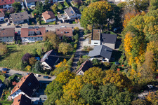 Aerial photograpy of Wilhelm-Roether-Straße in the district Langensteinbach in Karlsbad in the state Baden-Wuerttemberg, Germany