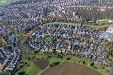Aerial photograpy of District Rüppurr in Karlsruhe in the state Baden-Wuerttemberg, Germany