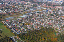 District Grünwinkel in Karlsruhe in the state Baden-Wuerttemberg, Germany out of the air