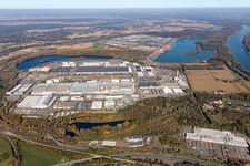 Daimler AG Mercedes-Benz Wörth plant in the district Maximiliansau in Wörth am Rhein in the state Rhineland-Palatinate, Germany