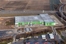 New building of the Pfalzmarkt for fruit and vegetables in Mutterstadt in the state Rhineland-Palatinate, Germany