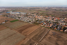 Aerial view of Fußgönheim in the state Rhineland-Palatinate, Germany