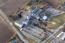 Aerial photograpy of City Clinic in Frankenthal in the state Rhineland-Palatinate, Germany
