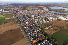 District Roxheim in Bobenheim-Roxheim in the state Rhineland-Palatinate, Germany from above