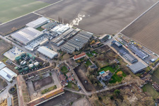 Oblique view of Intersnack Deutschland SE Petersau plant in the district Mörsch in Frankenthal in the state Rhineland-Palatinate, Germany
