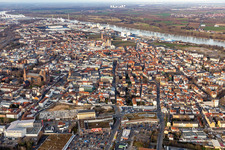 Worms in the state Rhineland-Palatinate, Germany seen from a drone