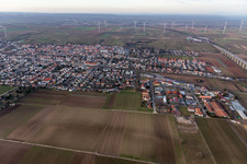 District Pfeddersheim in Worms in the state Rhineland-Palatinate, Germany from above