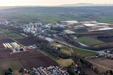 Südzucker AG in Obrigheim in the state Rhineland-Palatinate, Germany seen from above