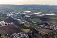 Südzucker AG in Obrigheim in the state Rhineland-Palatinate, Germany from the plane