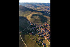 Aerial view of Keschdebusch in Birkweiler in the state Rhineland-Palatinate, Germany