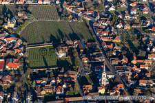 Edesheim in the state Rhineland-Palatinate, Germany seen from above