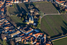 Aerial photograpy of Hotel Schloß Edesheim, Private Hotels Dr. Lohbeck GmbH & Co. KG in Edesheim in the state Rhineland-Palatinate, Germany