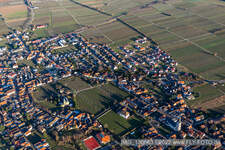 Bird's eye view of Edesheim in the state Rhineland-Palatinate, Germany