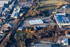Aerial view of CONLOG GmbH & Co. KG in Edenkoben in the state Rhineland-Palatinate, Germany