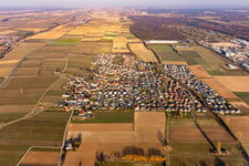 Aerial photograpy of Bornheim in the state Rhineland-Palatinate, Germany