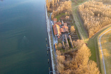 Aerial view of Sondernheim Brickworks Museum in Germersheim in the state Rhineland-Palatinate, Germany