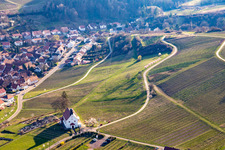 Aerial view of St. Dionysius (Wedding) Chapel in the district Gleiszellen in Gleiszellen-Gleishorbach in the state Rhineland-Palatinate, Germany