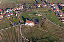 St. Dionysius (Wedding) Chapel in the district Gleiszellen in Gleiszellen-Gleishorbach in the state Rhineland-Palatinate, Germany from above