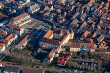 Aerial photograpy of Castle Bad Bergzabern in Bad Bergzabern in the state Rhineland-Palatinate, Germany