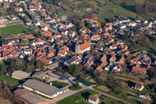 Riedseltz in the state Bas-Rhin, France seen from above