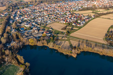 Neuburg am Rhein in the state Rhineland-Palatinate, Germany seen from above