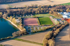 Football field in Neuburg am Rhein in the state Rhineland-Palatinate, Germany