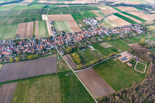 Village view from the southwest in Freckenfeld in the state Rhineland-Palatinate, Germany