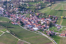 Aerial view of Leinsweiler in the state Rhineland-Palatinate, Germany