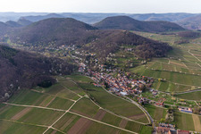 Aerial photograpy of Leinsweiler in the state Rhineland-Palatinate, Germany