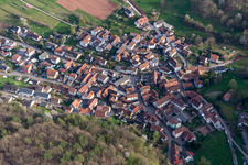 District Gräfenhausen in Annweiler am Trifels in the state Rhineland-Palatinate, Germany from above