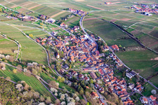 Village view from the northwest in Leinsweiler in the state Rhineland-Palatinate, Germany