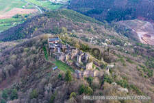 Drone image of Madenburg in Eschbach in the state Rhineland-Palatinate, Germany